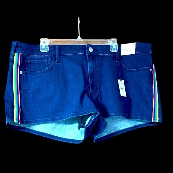 Express size 4 relaxed low rise shortie shorts with rainbow detail on the s… - Picture 1 of 6